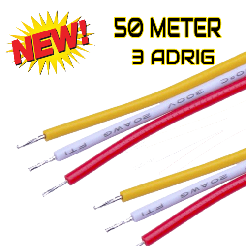 3-ADERIGE KABEL | 22AWG | 50M - 9077-5 adrig 50meter 