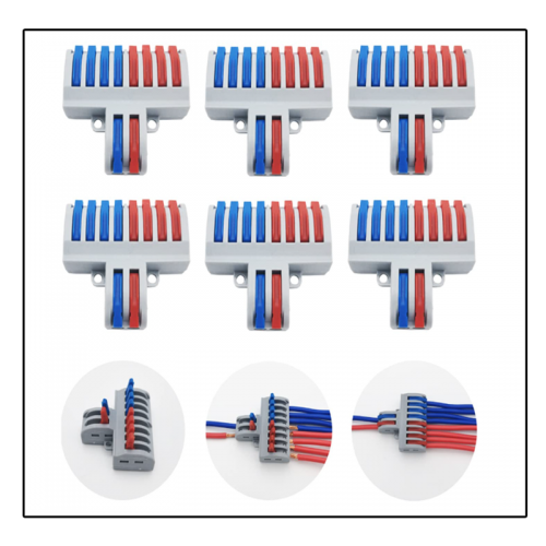 Klemmenblokken Grijs & rood & blauw-8-2 - 9065-klemblokken 8-2