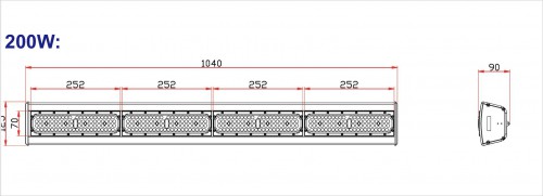 8163-led high bay liniair 200 watt 