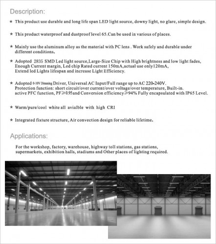6155-led high bay liniair 250 watt 