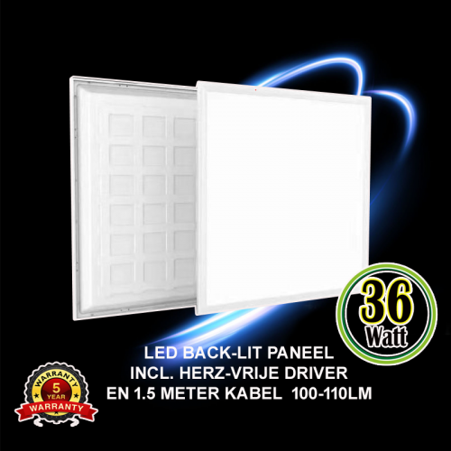 Led Back-lit Panel 36 Watt 595 x 595mm 110LM/W - 4000-led back-lit 36watt