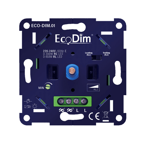 LED DIMMER UNIVERSEEL | 0-300W | FASE AAN-AFSNIJDING (RLC) - 9445-ecodim 0-300w aan-af