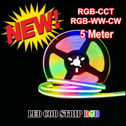 COB LEDSTRIP | 24V | IP20 | 5M | 5-25W/M | RGBCCT - 9160-cob strip rgb-w