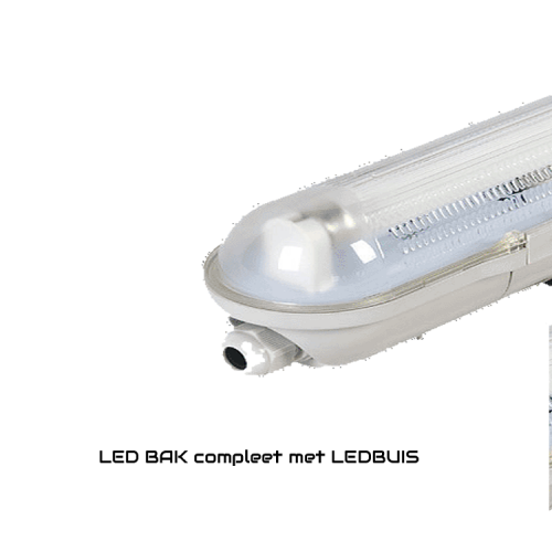 Led TL BAK T8 Waterproof 60cm Enkel - 7788-bak 60cm compleet + led buis