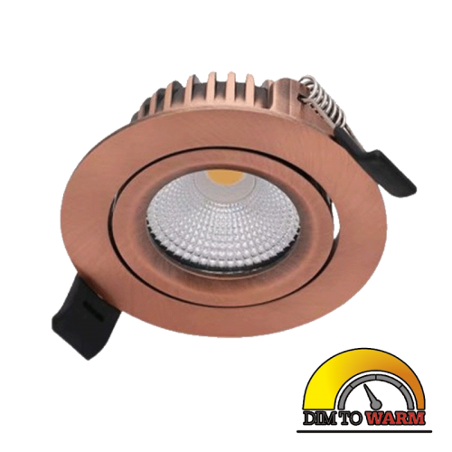 Led Inbouwspot 5.Watt GU10 KOPER DIM2WARM - 5559-led spotgu10-dim2warm