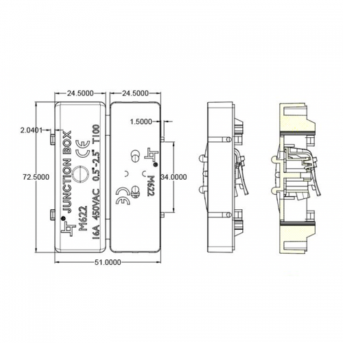 7288-kabeldoos incl. connector 2 adrig 