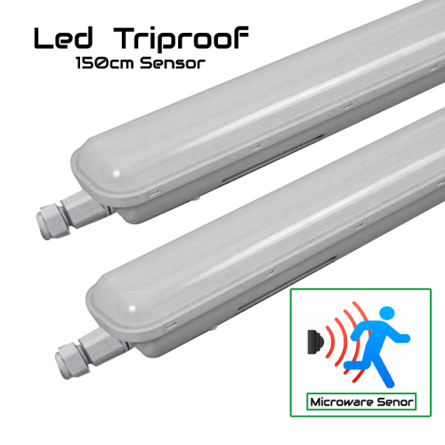 LED Tri-proof 50 Watt Light 150lm/w ​MET SENSOR - 6166-led triproof 50w-150lm sensor