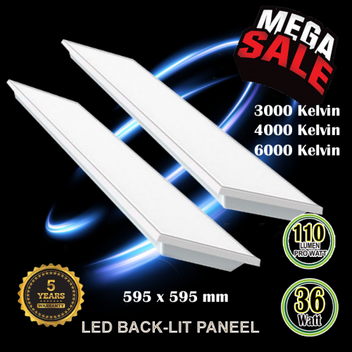 LED PANEL BACKLIGHT 36WATT 295 X 1195MM - 6176-led paneel 36w 30120 110lm