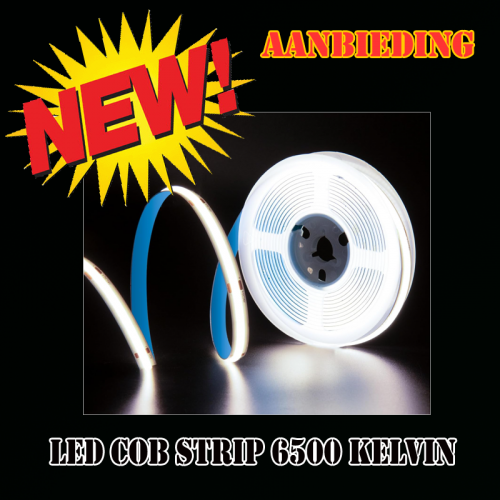 COB LEDSTRIP | 24V | IP65 | 5M | 10W/M 6500K - 9154-ledstrip cob 6500k 10/w/m