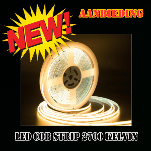 COB LEDSTRIP | 24V | IP65 | 5M | 10W/M 2700K - 9150-cob ledstrip 2700k 10/w/m