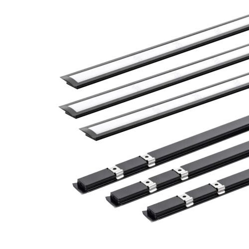 PROFIEL SURFACE 8-10MM ​2Meter  INBOUW met RAND - 8277-led profile inbouw zwart rand