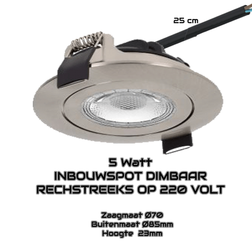 5570-led inbouwspot-5w-dim 220v 