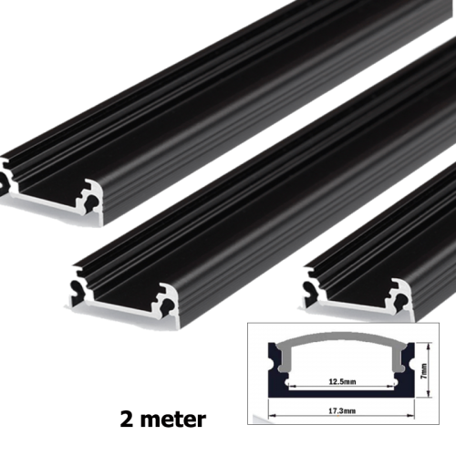 PROFIEL 10MM 2 Meter  ZWART-WIT - 8269-profiel 10mm 2 m  zwart-wit  ​