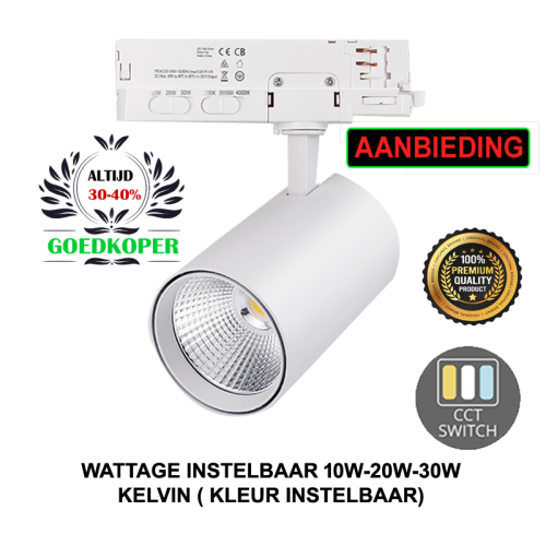 3-FASE RAILSPOT  ROSALIN 10W-20W-30W WIT DIMBAAR CCT - 7516-rosalin 10w-20w-30w wit dim cct