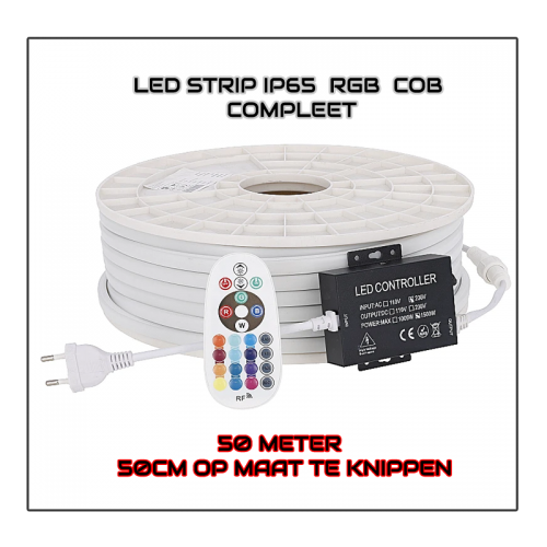 COB LEDSTRIP 220V-IP65-50 METER-RGB - 8158-led strip rgb 220v  ip65  