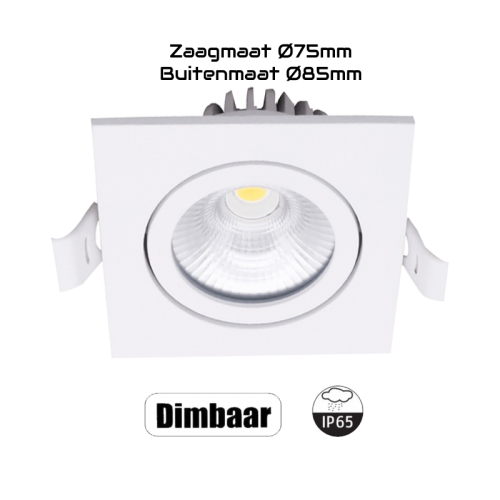 LED INBOUWSPOT LEDTRACO SLIM-FIT 6W DIM WIT - 8256-led inbouw vierkant
