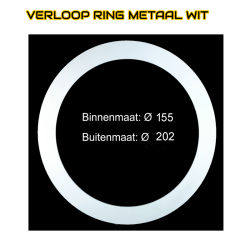 VERLOOPRING METAAL WIT Ø155-202mm - 7092-metaal wit Ø155-202mm