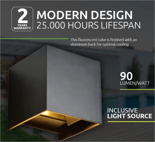 7114-cube cct 2 x 3w ip65 