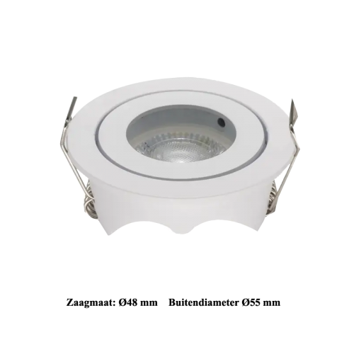 MR11 ARMATUUR PAROS WIT Ø48mm-Ø55mm - 8227-mr11 armatuur Ø48mm-Ø55mm 