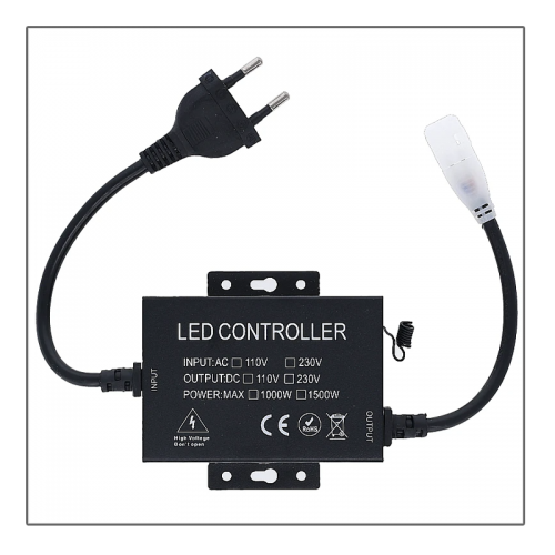 CONTROLLER EN AFSTANDSBEDIENING VOOR 220V LEDSTRIP - 8159-led strip 220v aansluiting 