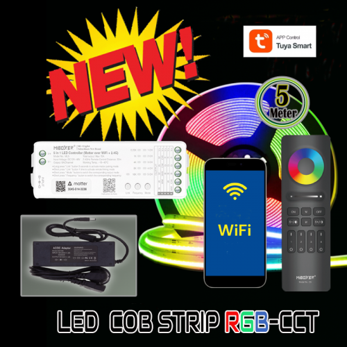 COB LEDSTRIP | 24V | IP20 | 5M - RGB-CCT COMPLEET - 9181-5m-rgb-cct compleet set