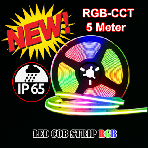 COB LEDSTRIP | 24V | IP65 | 5M | 5-25W/M | RGBCCT - 9161-cob ledstrip | 24v | ip65 | 5m | rgbcct