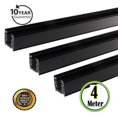 SLL-TRACKLIGHT RAIL 3 FASE 4 METER-ZWART 4 WIRE  - 7427-trackrail 4meter zwart