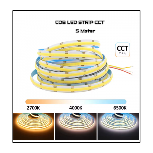 COB LEDSTRIP | 24V | IP65 | 5M | 12W/M | CCT - 9164a-cob led strip cct ip65
