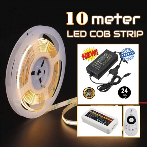 COB LEDSTRIP | 24V | IP20 | 10M | COMPLETE SET - 9183-led scob strip 3000k-10 meter