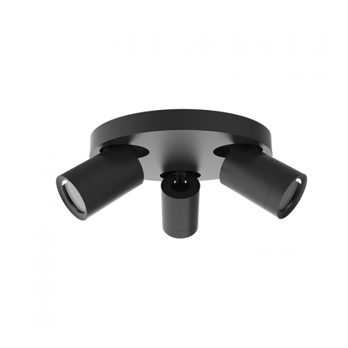 PLAFONDARMATUUR | LEXI | ROND | 3xGU10 | WIT-ZWART - 7726-plafond rond | 3xgu10 | wit-zwart