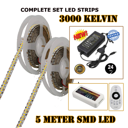 LED STRIP SMD COMPLEET PAKKET  3000 Kelvin - 8118-led strip smd compleet pakket 