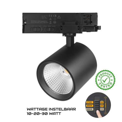 3-FASE RAILSPOT | JASMIN | 10W-20W-30W | ZWART | DIMBAAR | CCT-SWITCH - 7545-3-fase railspot 10w-20w-30w