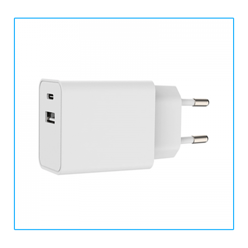 USB-A + USB-C OPLADER | WIT | 5V | 3A - 8569-usb-a-usb-c  oplader
