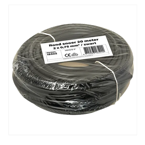 8386-kabel  2 x0,75 mm zwart 