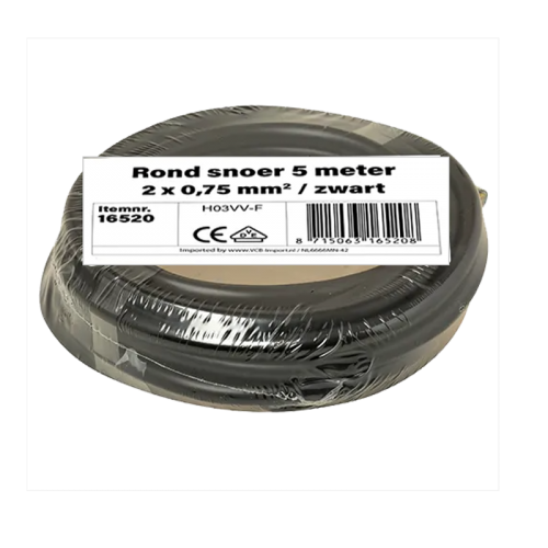 Kabel  2 x 0.75 mm²  (Zwart) - 8386-kabel  2 x0,75 mm zwart