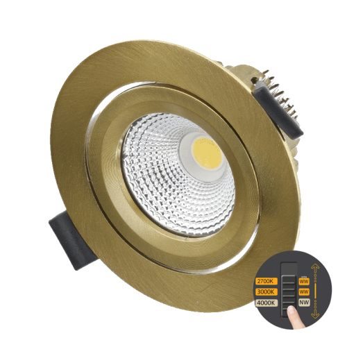 LED INBOUWSPOT | VARDA | SLIM-FIT | 4W/6W | DIM Messing CCT - 8276-led spot 4-6 watt dimbaar messing 