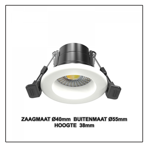 LED INBOUWSPOT MIMI 4W DIM-WIT CCT-SWITCH IP65 - 3523-led mini inbouwspot 4w cct dim