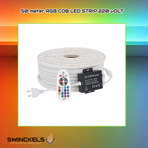 8128-cob led strip rgb - 50 meter-220v  