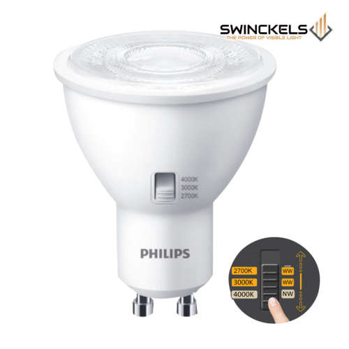 Philips GU10 LED spot | EyeComfort | 2700-3000-4000K | Dimbaar | 4.8W - 6325-led spotje philips cct 