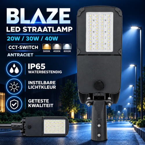 LED STRAATLAMP  BLAZE CCT-SWITCH ANTRACIET - 7379-straatlamp 20-30-40w cct
