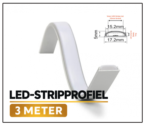 LED STRIP PROFILE FLEXIBLE 15.2 x 5mm - 8290-3m-flexible dml