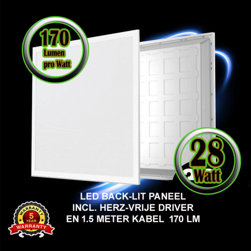 Led Panel  28 Watt UGR19 5040 lumen  - 5130-sll-28 watt ugr19 5040 lumen
