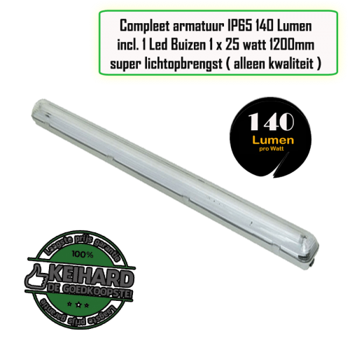 Led TL Armatuur Waterproof 24watt 1.5m incl 1 Buis-140 - 7769-sll-tl-tri-1 x t8-140 lumen