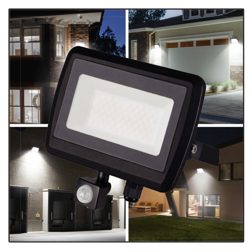 LED Floodlight -bouwlamp- met sensor 10w - 7005-sll-bouw 10w-sen